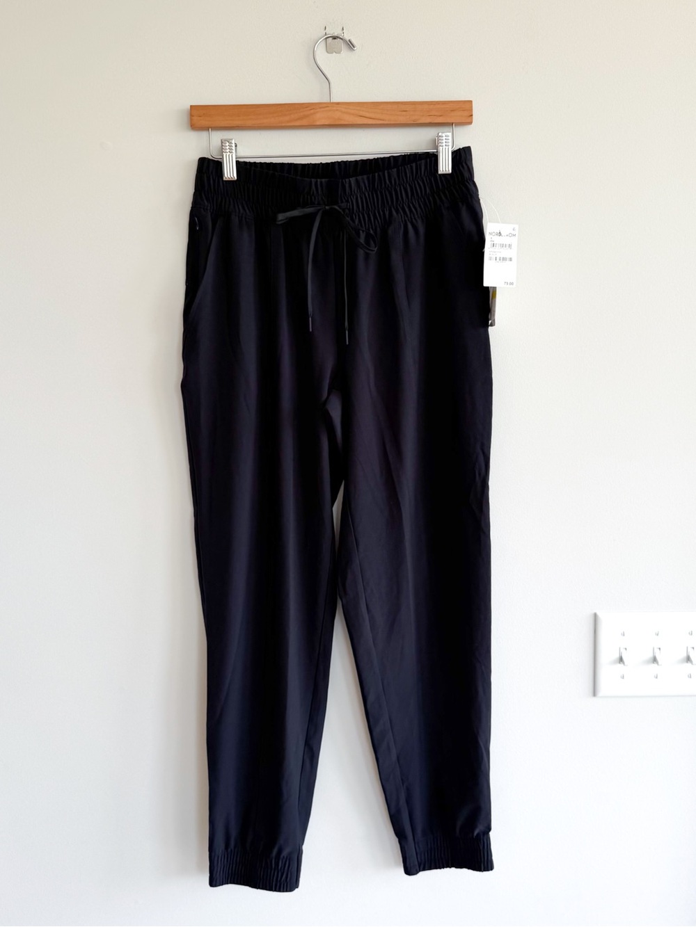 Zella Drawstring Waist High Rise Activewear Jogger Black S NWT